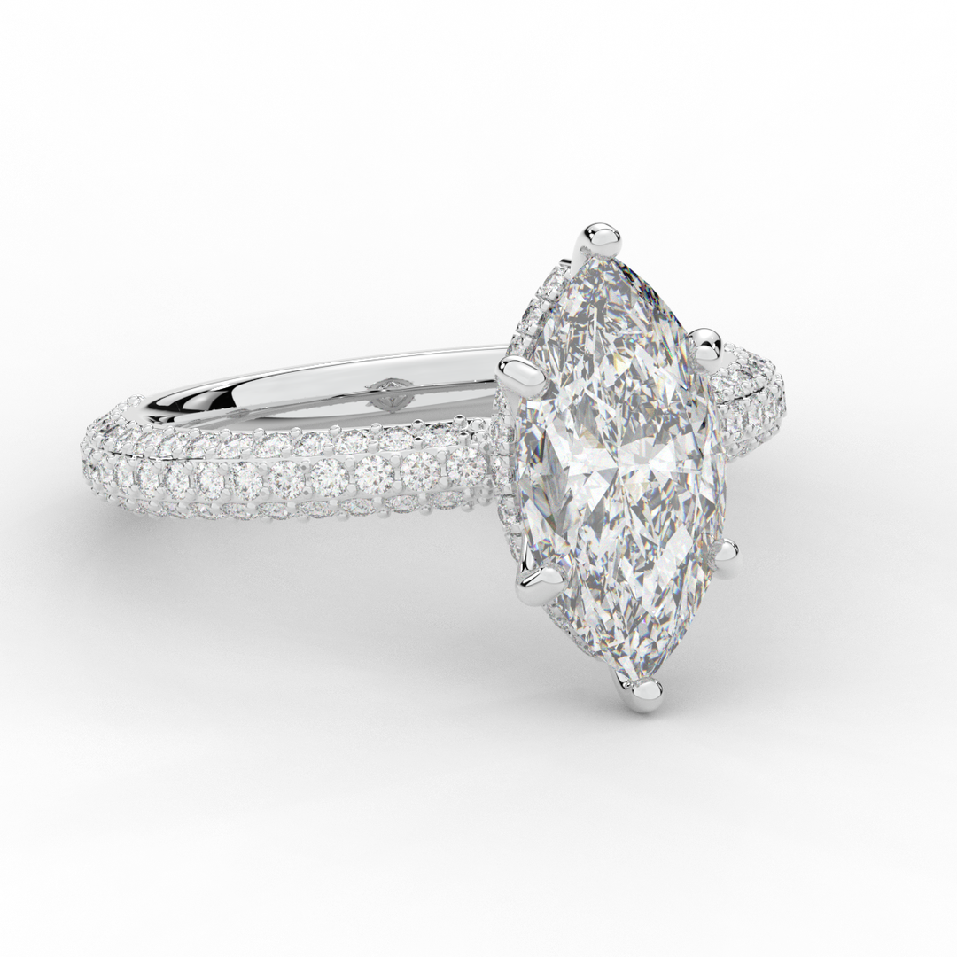 2.60CT.TW MARQUISE LAB DIAMOND ENGAGEMENT RING