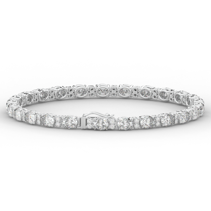 9.25CT.TW OVAL AND ROUND LAB DIAMOND TENNIS BRACELET - Nazarelle