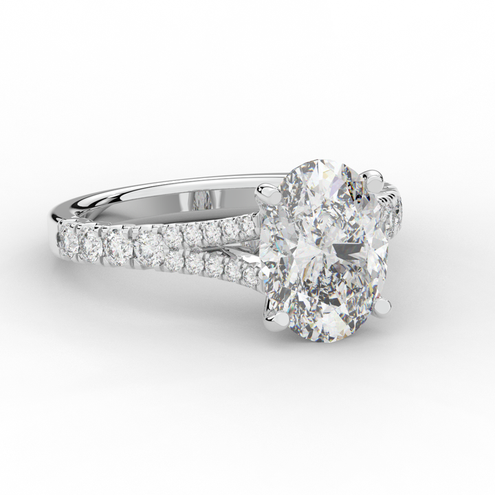 3.45CT.TW OVAL LAB DIAMOND ENGAGEMENT RING