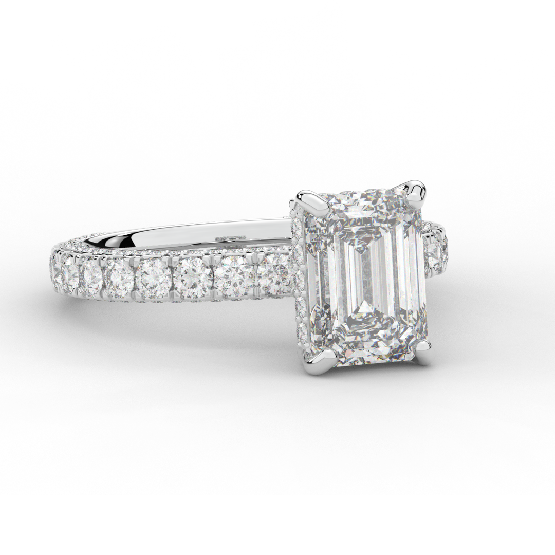 3.00CT.TW EMERALD CUT LAB DIAMOND ENGAGEMENT RING