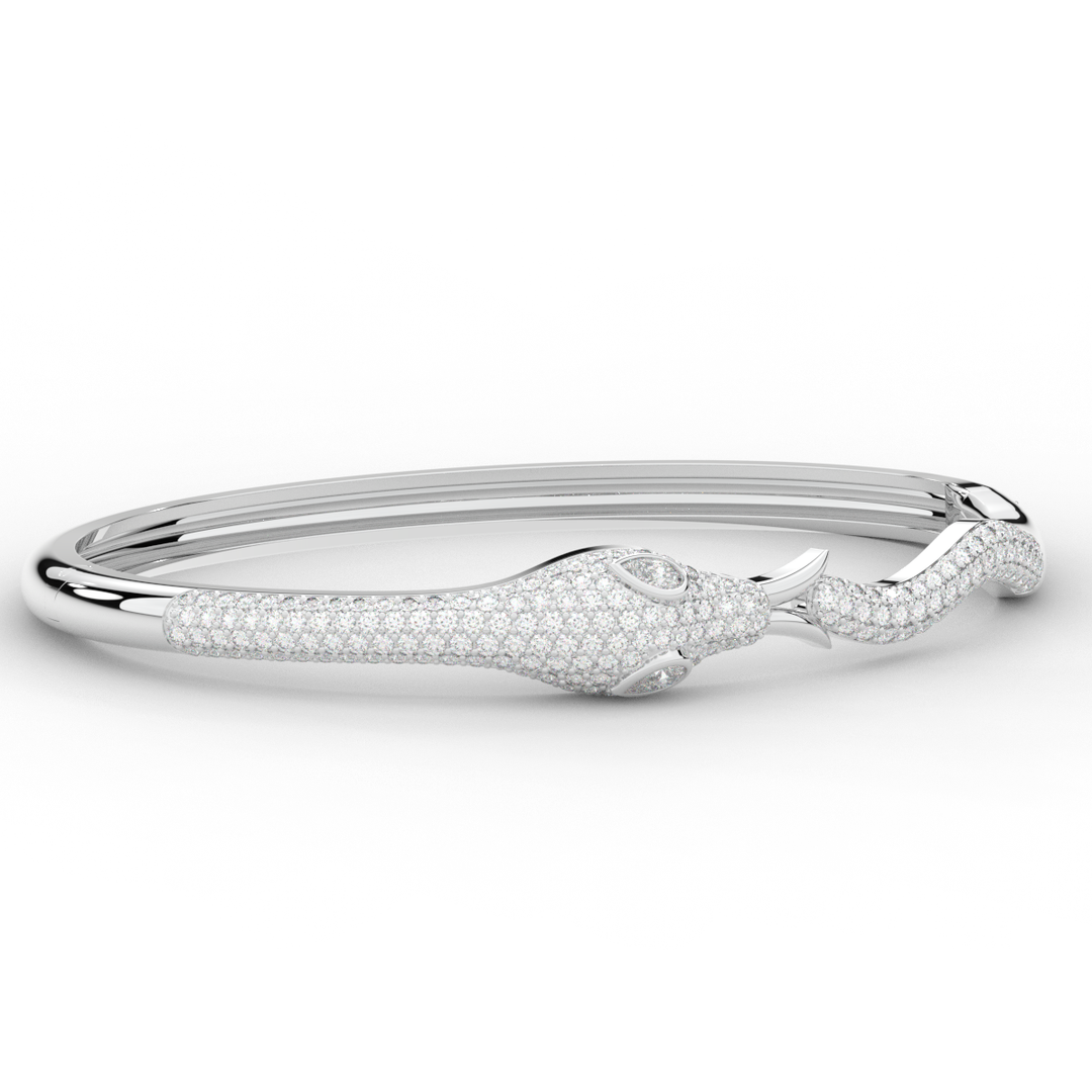 2.00CT.TW ROUND AND PEAR LAB DIAMOND SNAKE BANGLE