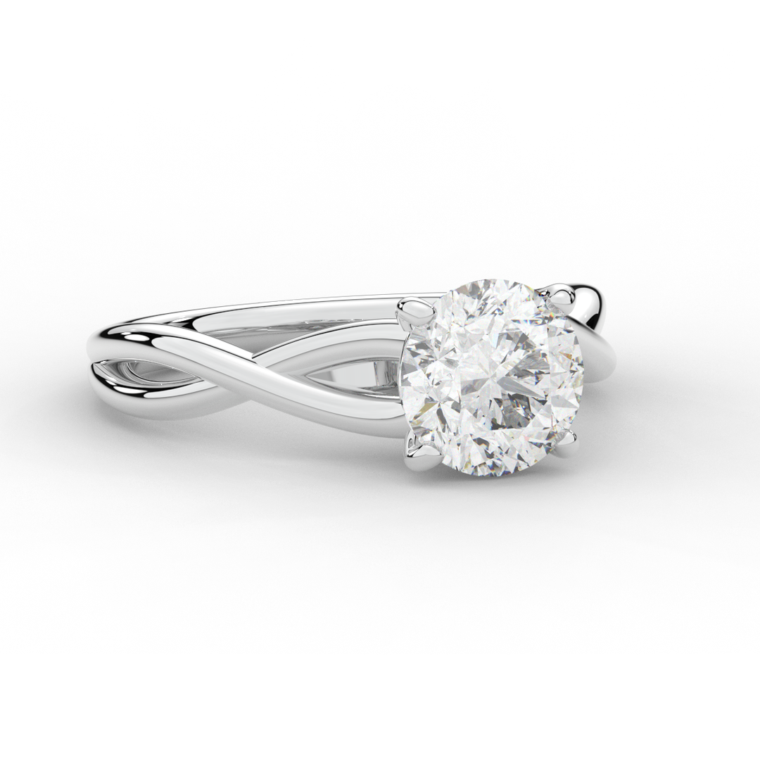 1.50CT ROUND LAB DIAMOND SOLITAIRE TWIST BAND ENGAGEMENT RING - Nazarelle