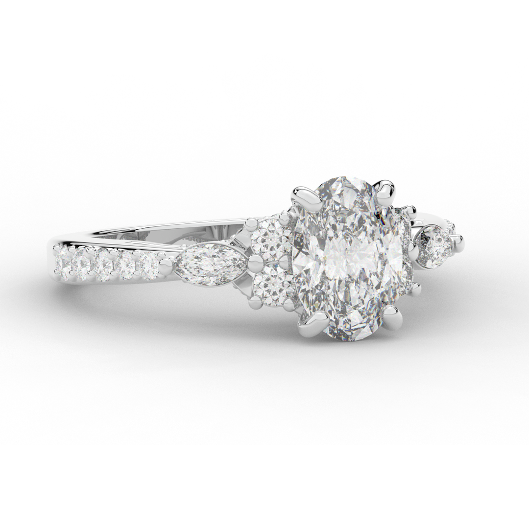 1.35CT.TW OVAL LAB DIAMOND ENGAGEMENT RING