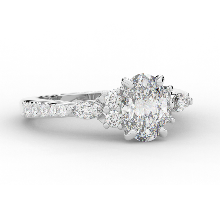 1.35CT.TW OVAL LAB DIAMOND ENGAGEMENT RING