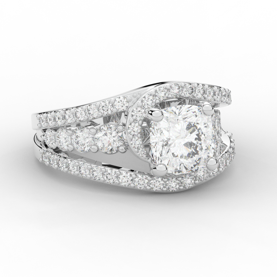 3.30CT.TW CUSHION LAB DIAMOND ENGAGEMENT RING