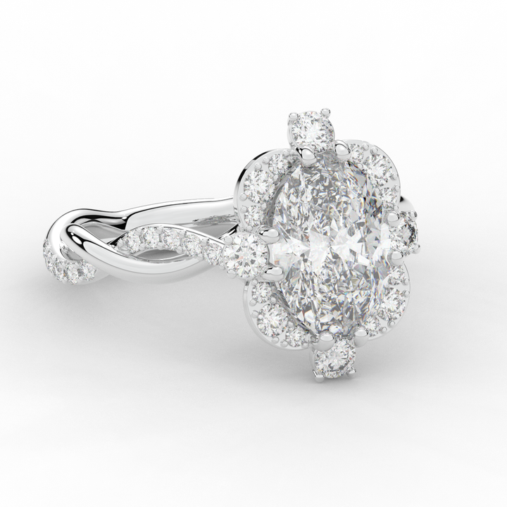 2.70CT.TW OVAL LAB DIAMOND HALO ENGAGEMENT RING