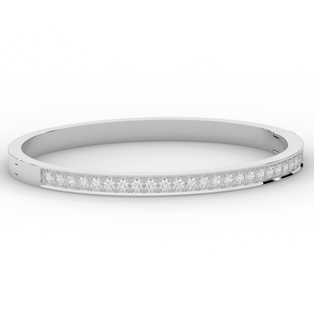 1.25CT.TW ROUND LAB DIAMOND BANGLE