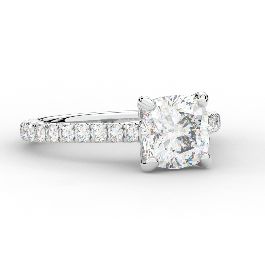 2.40CT.TW CUSHION LAB DIAMOND ENGAGEMENT RING