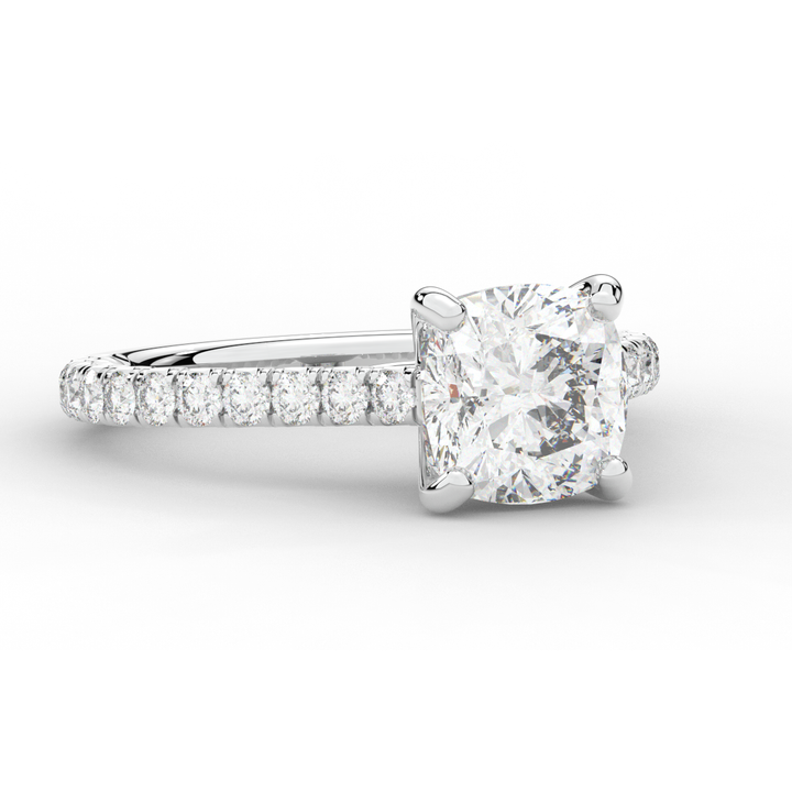 2.40CT.TW CUSHION LAB DIAMOND ENGAGEMENT RING