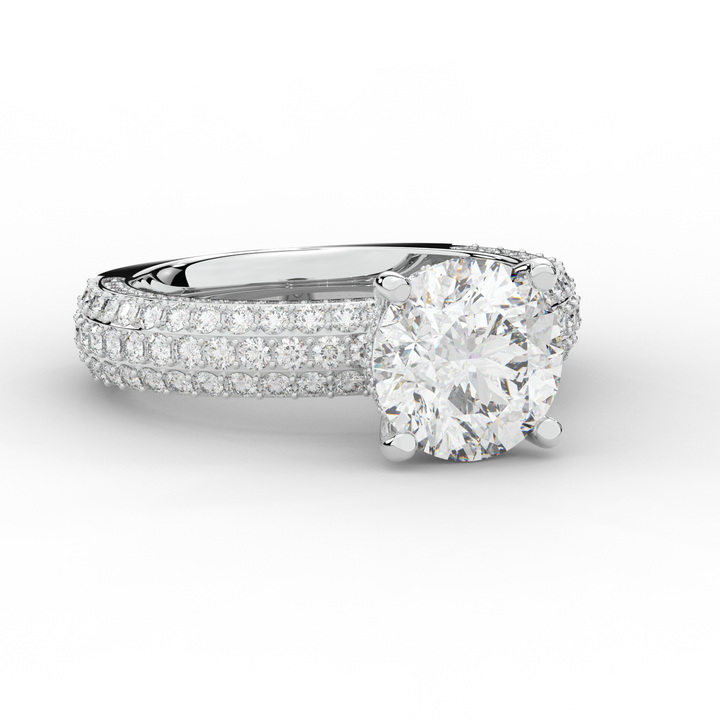 4.80CT.TW ROUND LAB DIAMOND UNDERHALO ENGAGEMENT RING