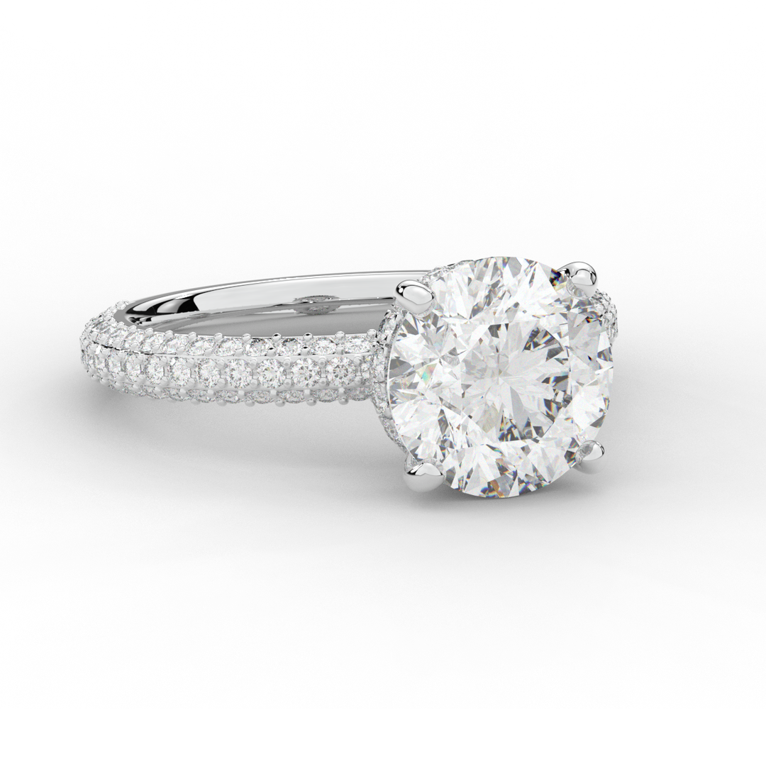 3.60CT.TW ROUND LAB DIAMOND SOLITAIRE ENGAGEMENT RING