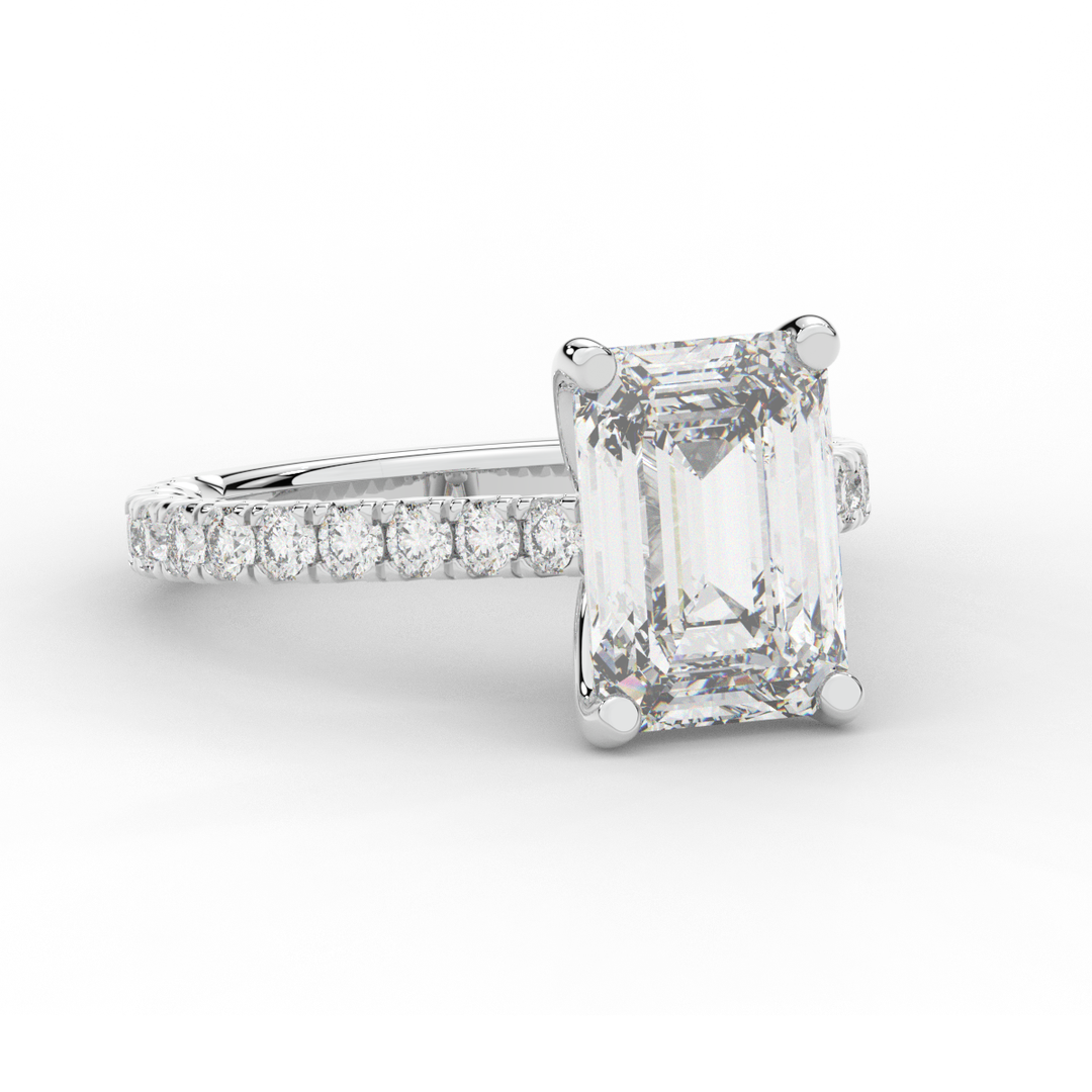 4.25CT.TW EMERALD CUT LAB DIAMOND SOLITAIRE ENGAGEMENT RING