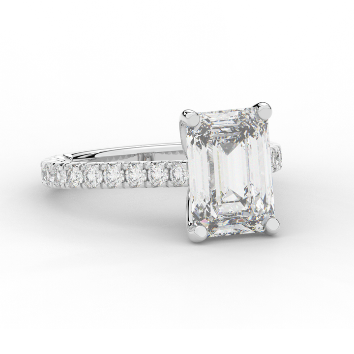 4.25CT.TW EMERALD CUT LAB DIAMOND SOLITAIRE ENGAGEMENT RING