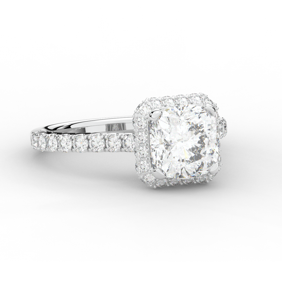 2.75CT.TW CUSHION LAB DIAMOND HALO ENGAGEMENT RING