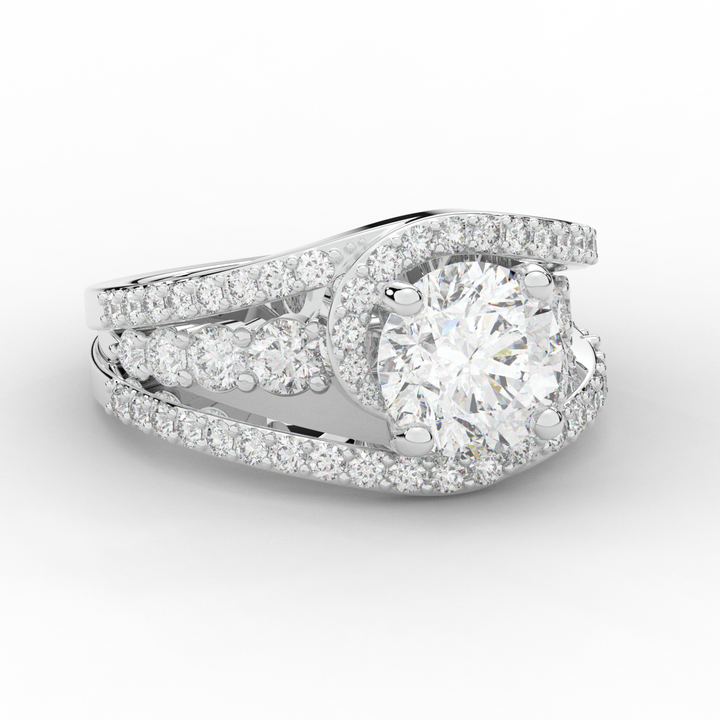 3.30CT.TW ROUND LAB DIAMOND ENGAGEMENT RING