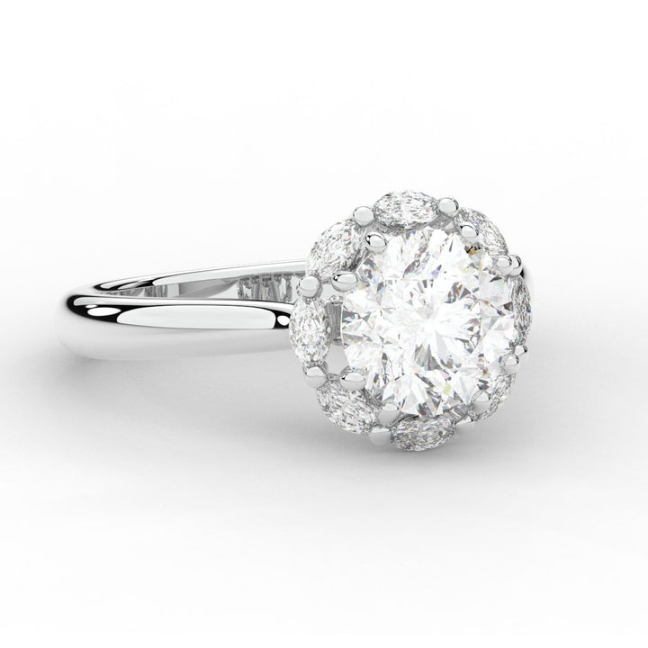 2.40CT.TW ROUND LAB DIAMOND HALO ENGAGEMENT RING