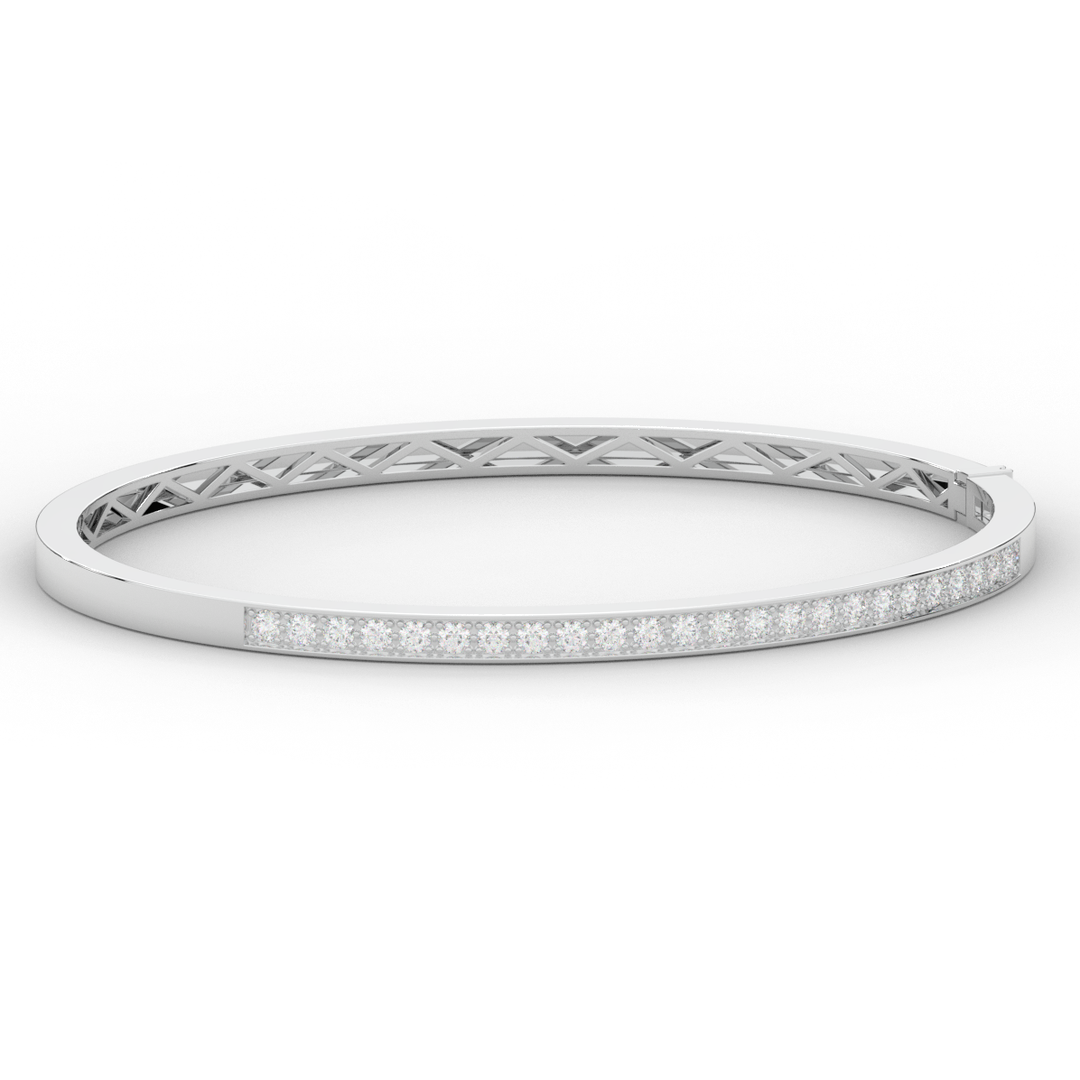 0.90CT.TW ROUND LAB DIAMOND BANGLE