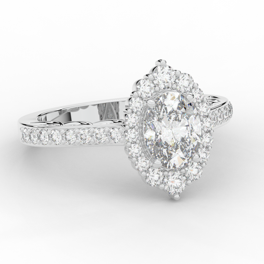 1.75CT.TW OVAL LAB DIAMOND HALO ENGAGEMENT RING