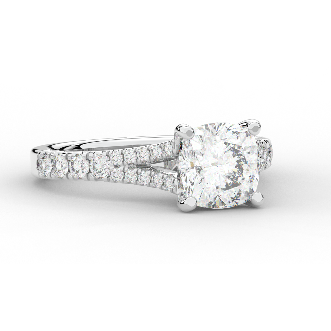 2.45CT.TW CUSHION LAB DIAMOND ENGAGEMENT RING