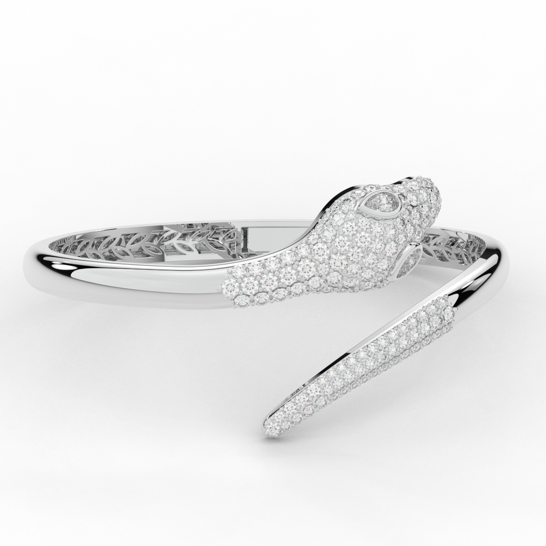 3.75CT.TW ROUND AND PEAR LAB DIAMOND SNAKE BANGLE