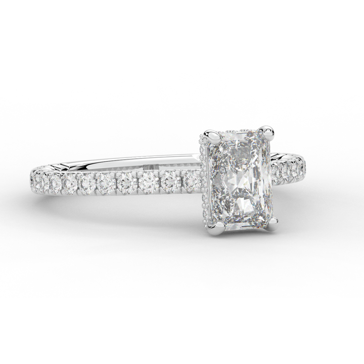 2.10CT.TW RADIANT LAB DIAMOND UNDERHALO SOLITAIRE ENGAGEMENT RING