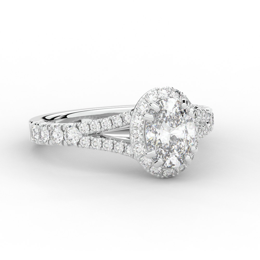 1.60CT.TW OVAL LAB DIAMOND ENGAGEMENT RING