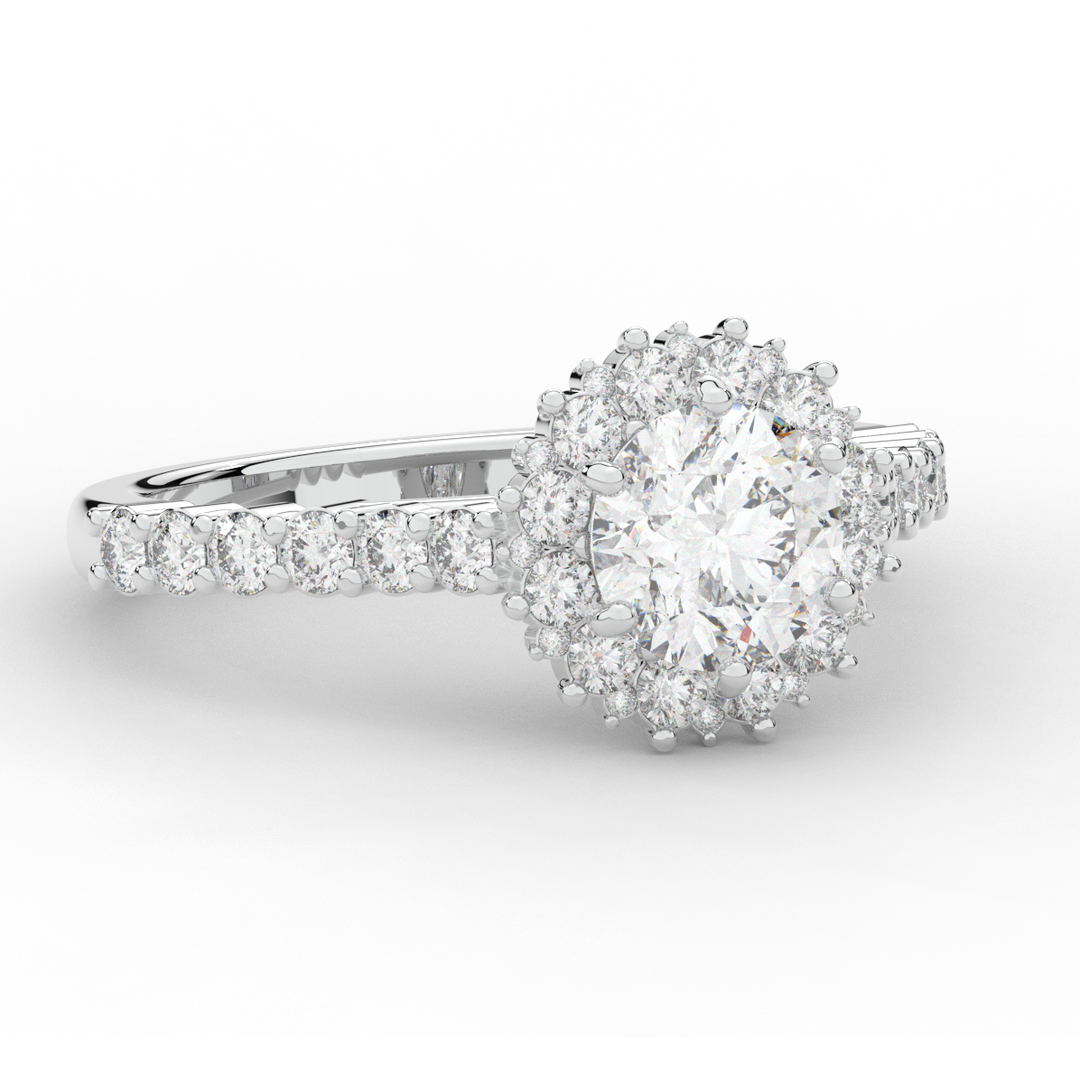 1.60CT.TW ROUND LAB DIAMOND HALO ENGAGEMENT RING