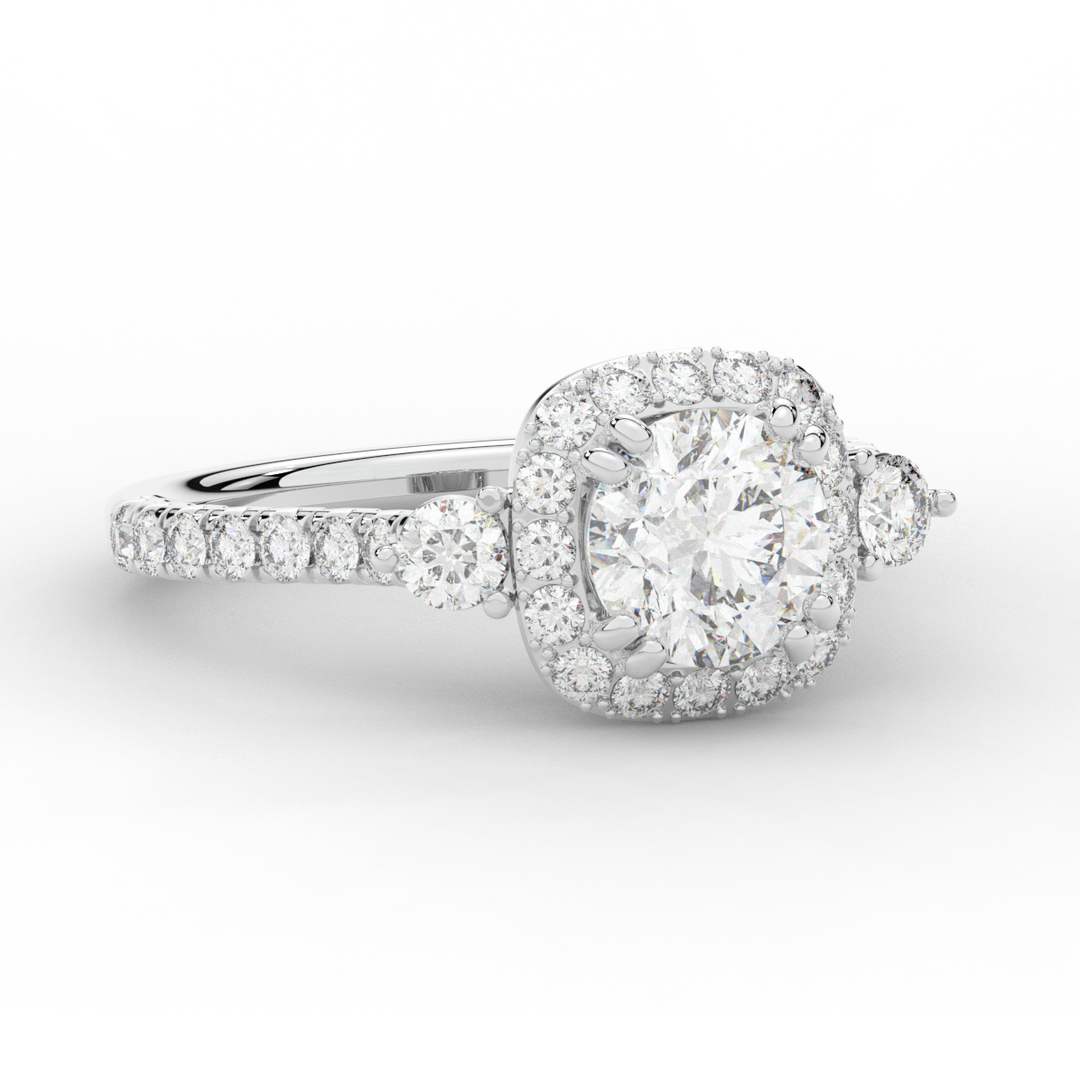 1.75CT.TW ROUND LAB DIAMOND HALO ENGAGEMENT RING