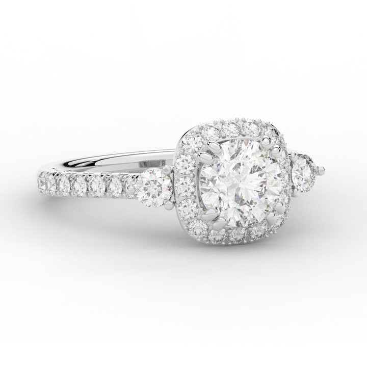 1.75CT.TW ROUND LAB DIAMOND HALO ENGAGEMENT RING