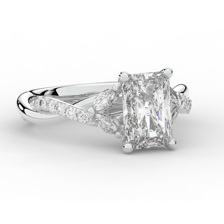 2.40CT.TW RADIANT LAB DIAMOND TWIST BAND ENGAGEMENT RING