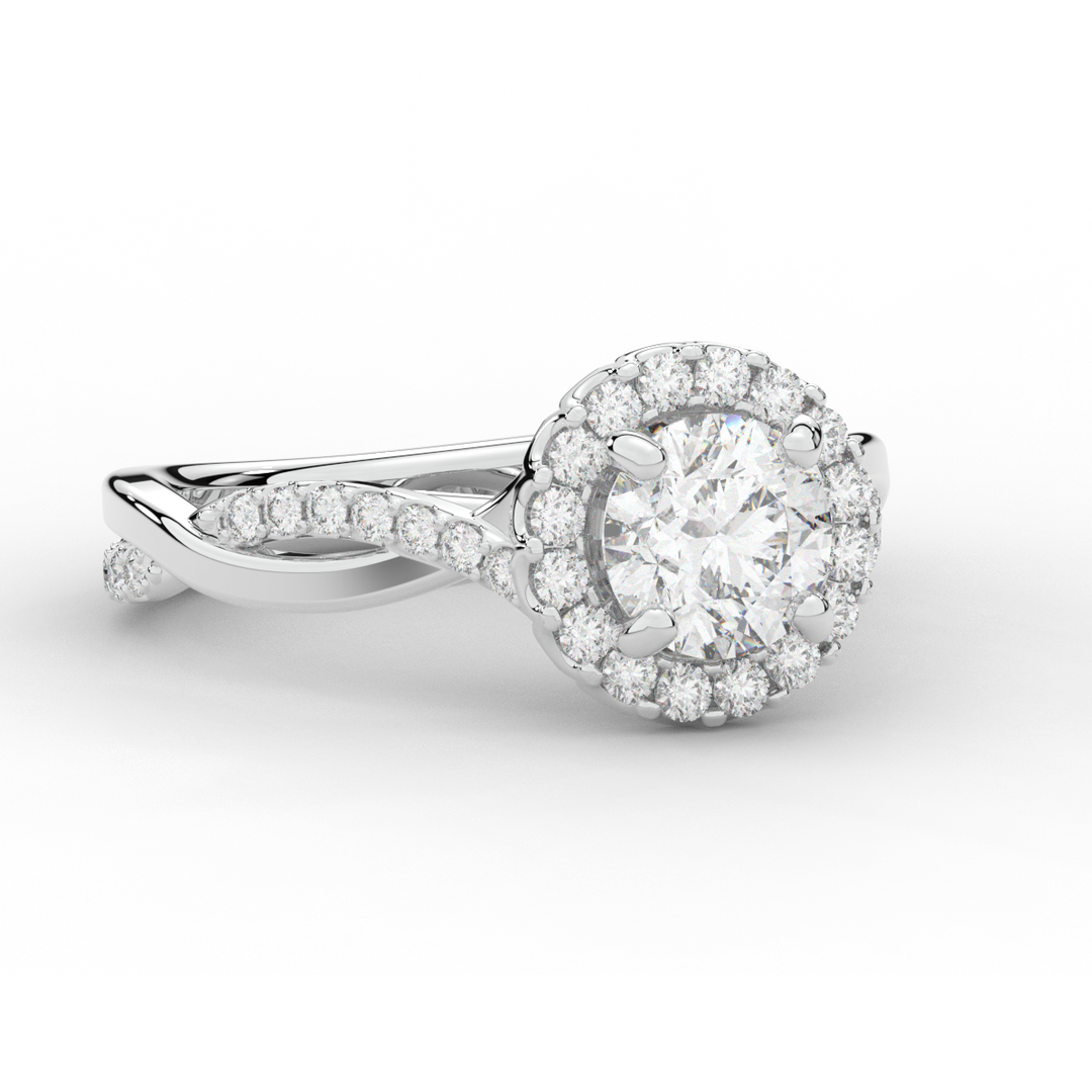 1.30CT.TW ROUND LAB DIAMOND ENGAGEMENT RING