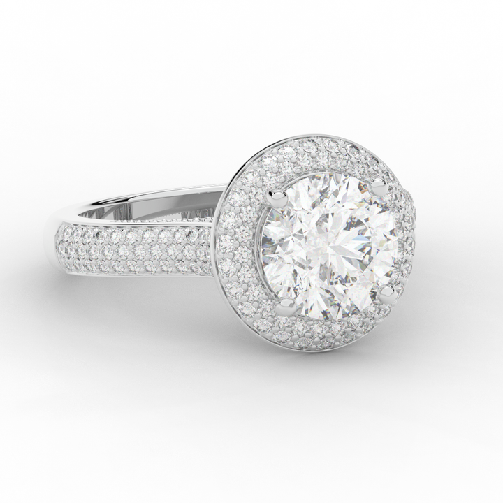 2.45CT.TW ROUND LAB DIAMOND HALO ENGAGEMENT RING