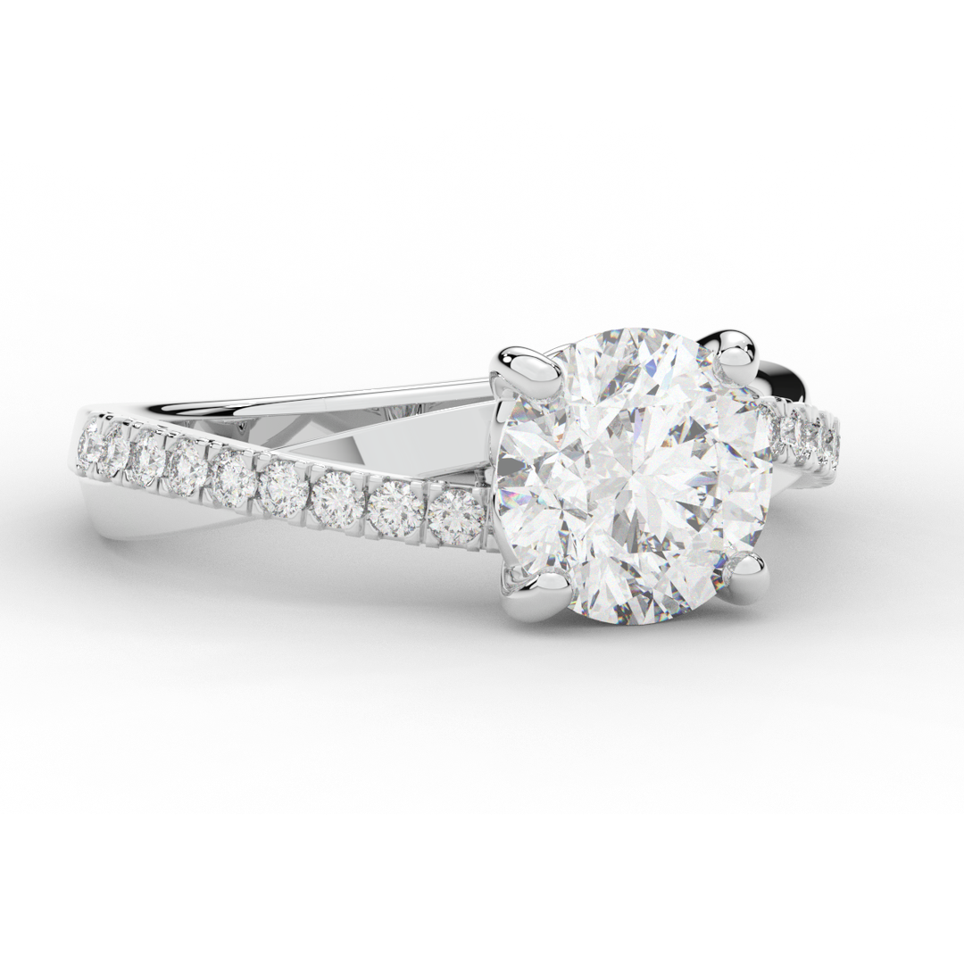 2.20CT.TW ROUND LAB DIAMOND TWISTBAND ENGAGEMENT RING