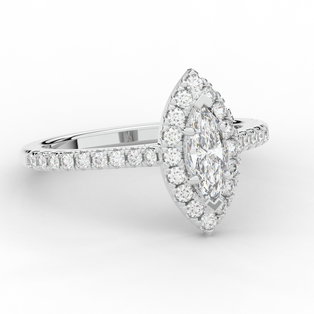 0.80CT.TW MARQUISE LAB DIAMOND HALO ENGAGEMENT RING