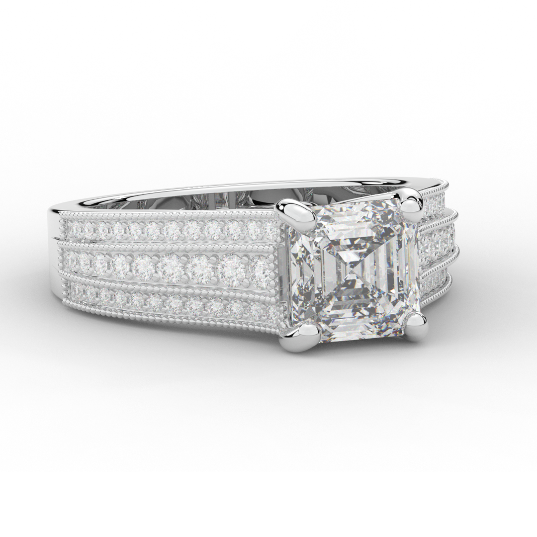 3.55CT.TW ASSCHER LAB DIAMOND ENGAGEMENT RING