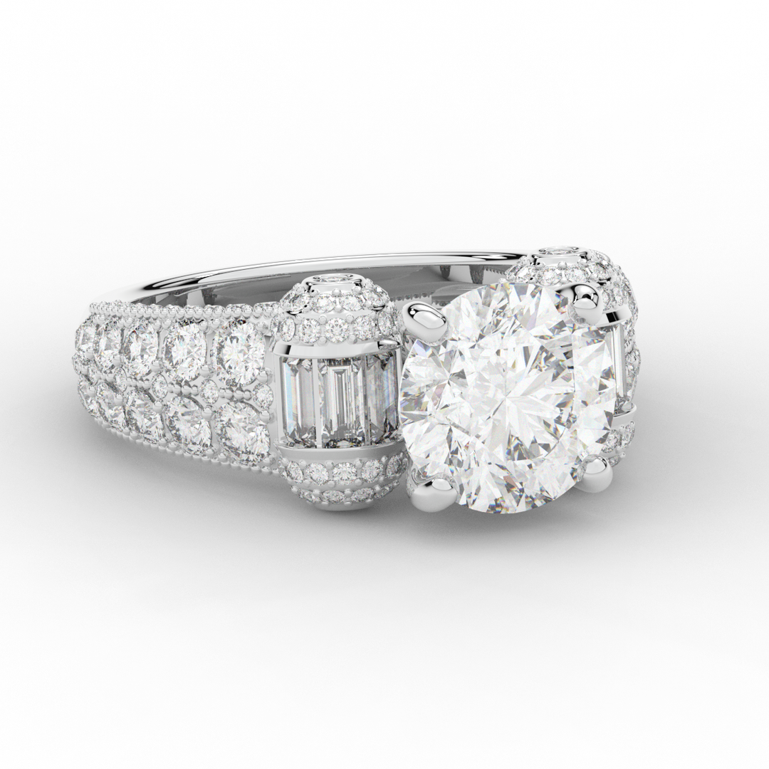 4.75CT.TW ROUND LAB DIAMOND ENGAGEMENT RING