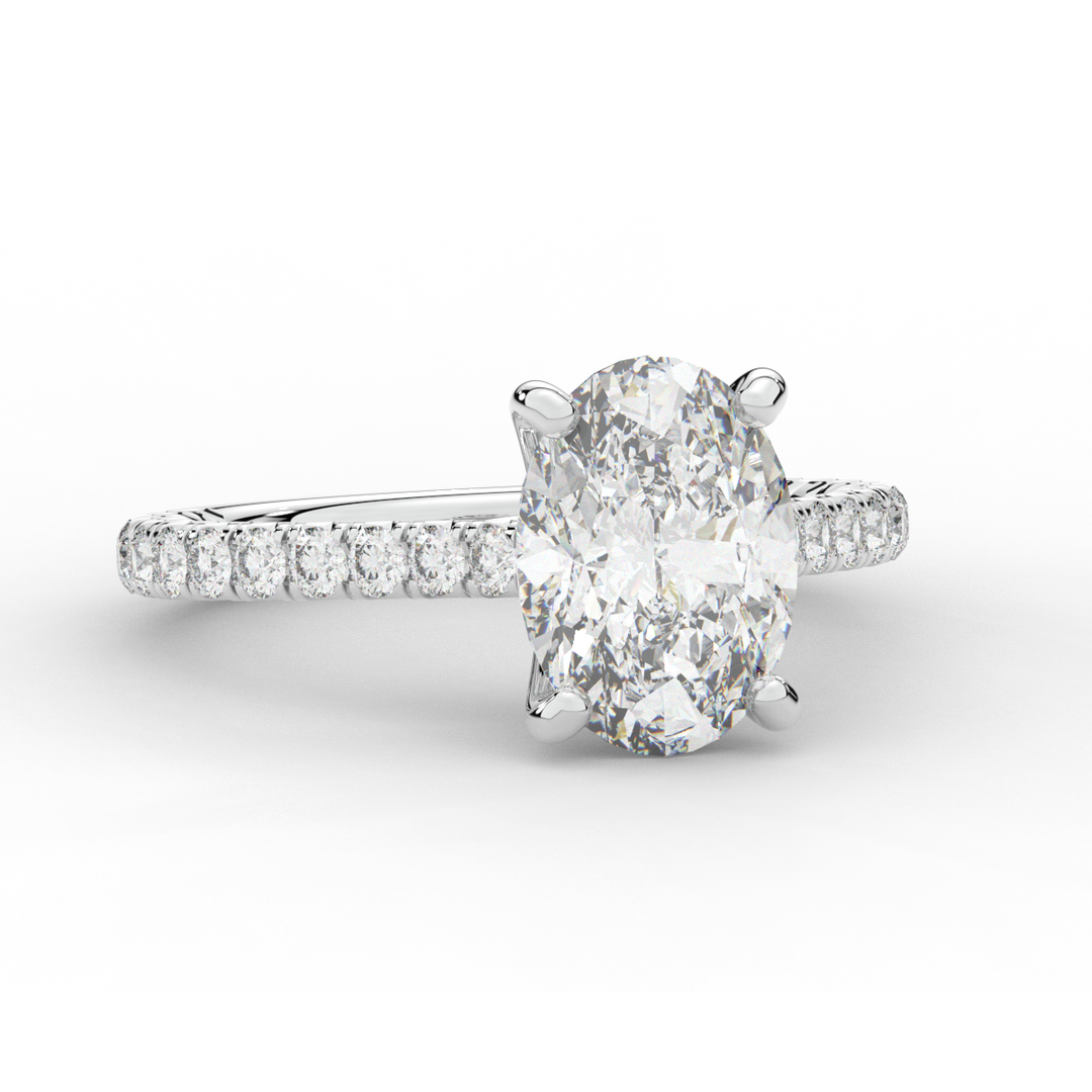 2.40CT.TW OVAL LAB DIAMOND ENGAGEMENT RING