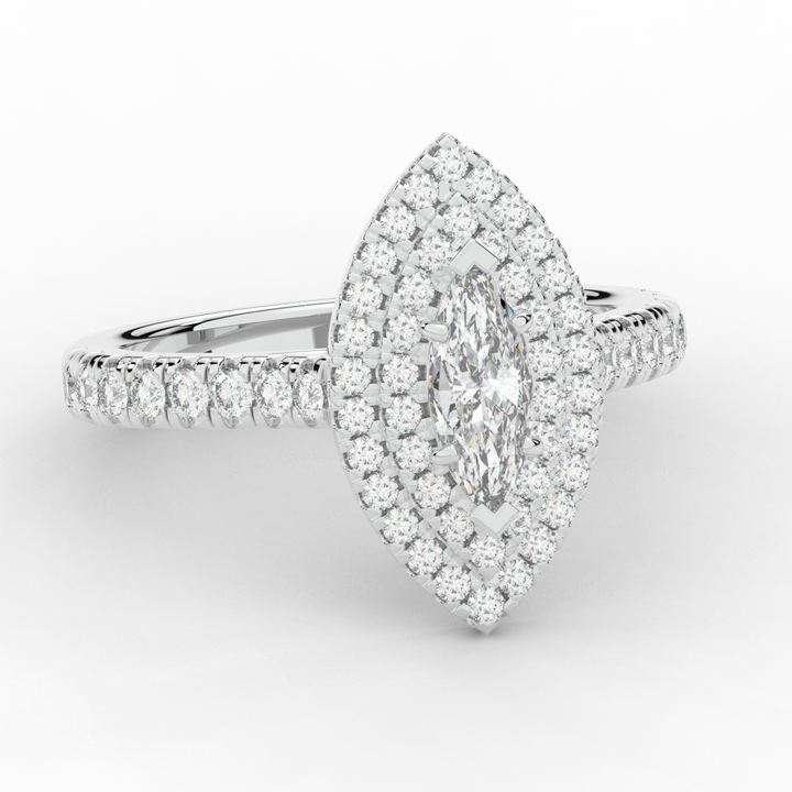 1.00CT.TW MARQUISE LAB DIAMOND HALO ENGAGEMENT RING