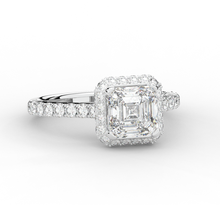 2.75CT.TW ASSCHER LAB DIAMOND HALO ENGAGEMENT RING