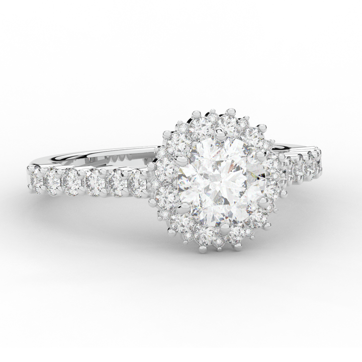 1.60CT.TW ROUND LAB DIAMOND HALO ENGAGEMENT RING