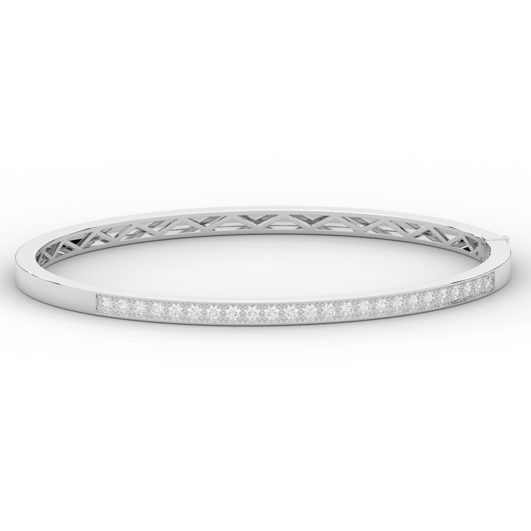 0.90CT.TW ROUND LAB DIAMOND BANGLE