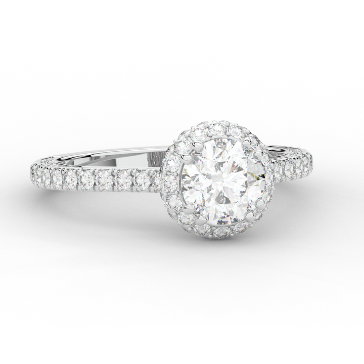 1.90CT.TW ROUND LAB DIAMOND HALO ENGAGEMENT RING