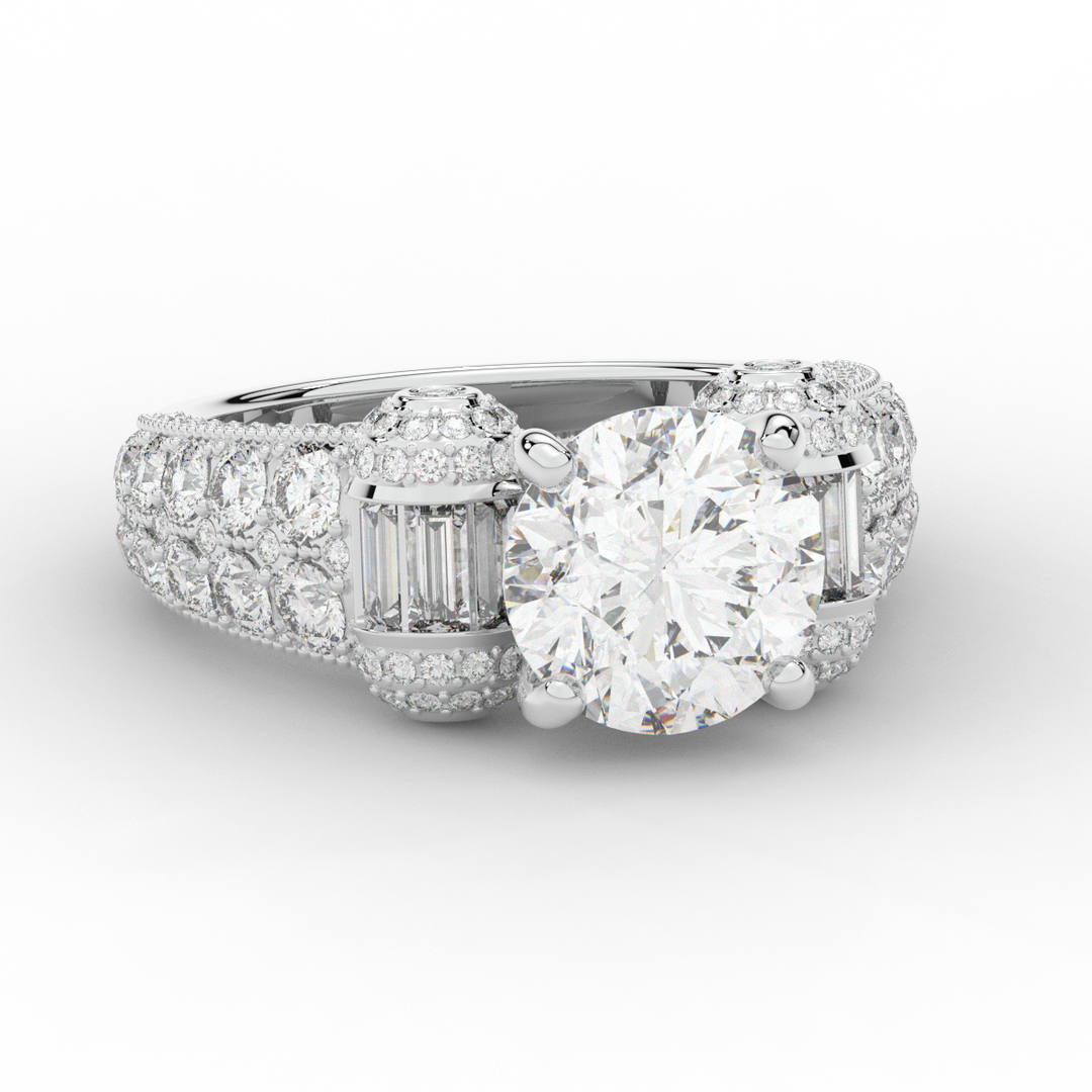 4.75CT.TW ROUND LAB DIAMOND ENGAGEMENT RING