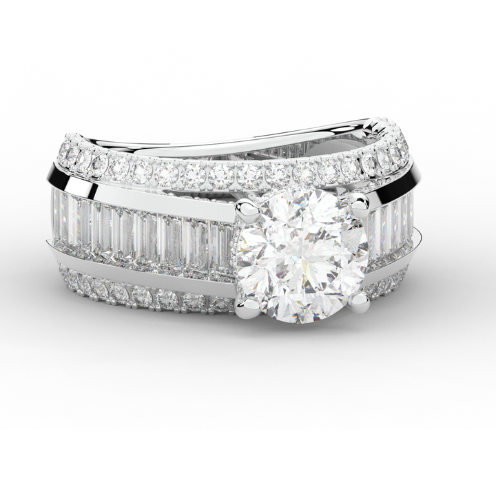 3.15CT.TW ROUND LAB DIAMOND ENGAGEMENT RING