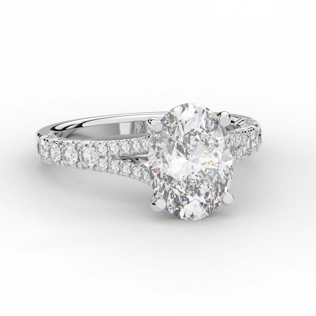 3.45CT.TW OVAL LAB DIAMOND ENGAGEMENT RING