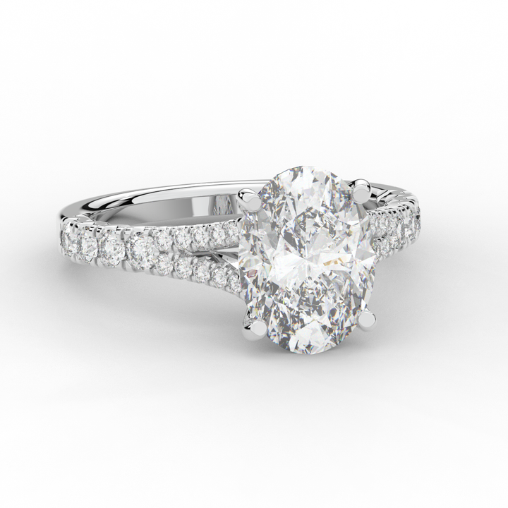 3.45CT.TW OVAL LAB DIAMOND ENGAGEMENT RING