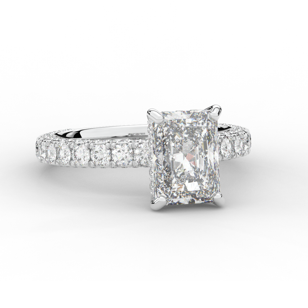 3.00CT.TW RADIANT LAB DIAMOND ENGAGEMENT RING