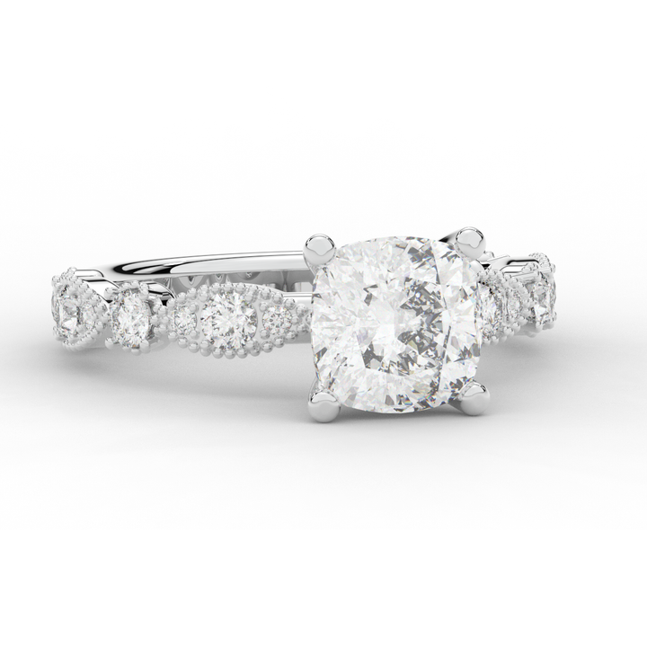 2.50CT.TW CUSHION LAB DIAMOND SOLITAIRE ENGAGEMENT RING