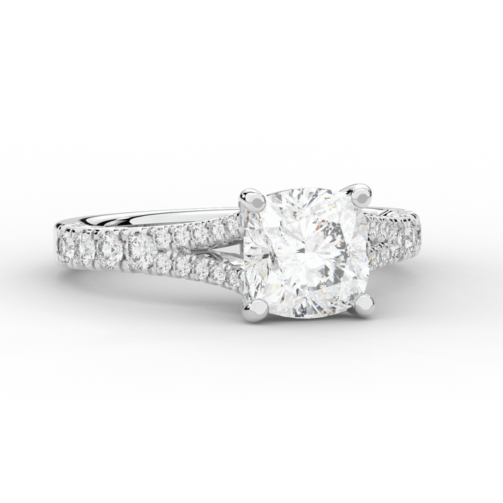 2.45CT.TW CUSHION LAB DIAMOND ENGAGEMENT RING