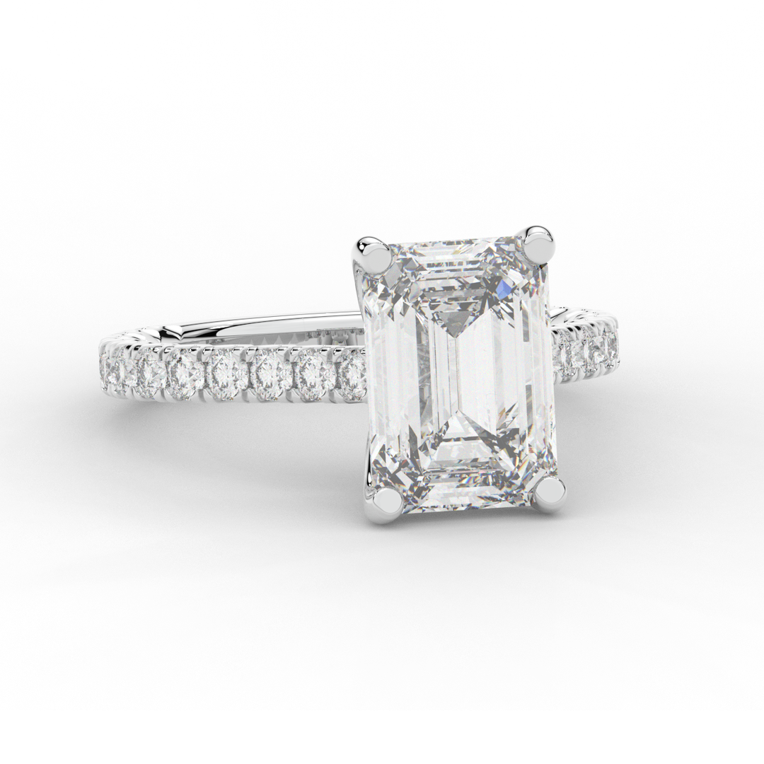 4.25CT.TW EMERALD CUT LAB DIAMOND SOLITAIRE ENGAGEMENT RING